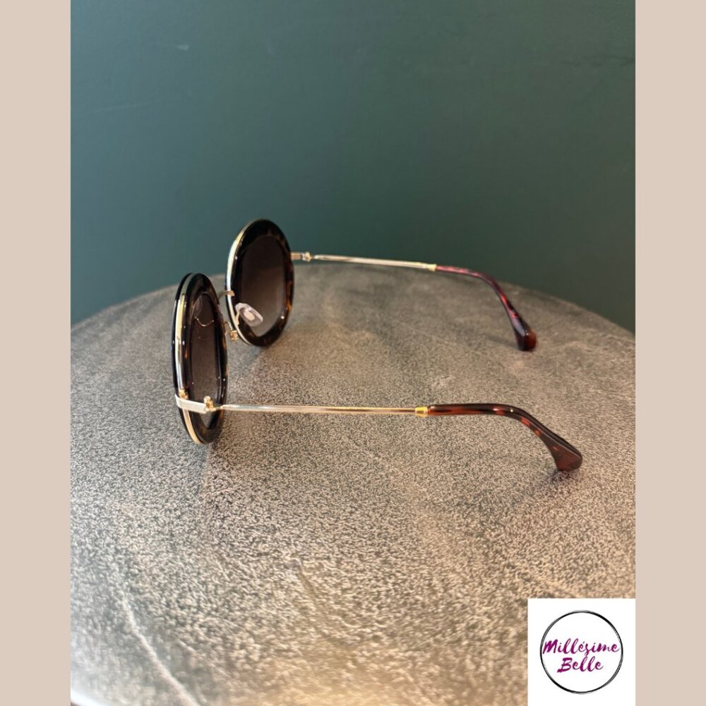 Round Lens Animal Print Sunglasses - Picture 3 of 3